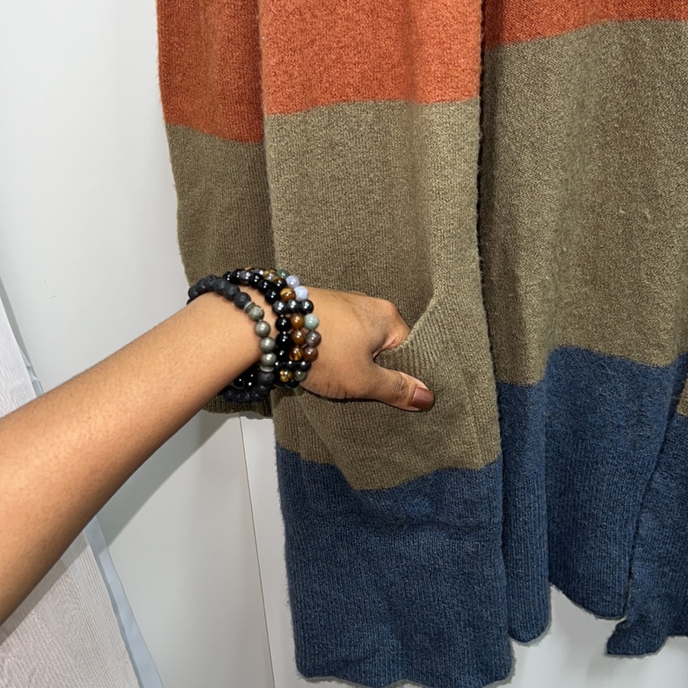 MADEWELL color block open cardigan sweater duster - Picture 8 of 16